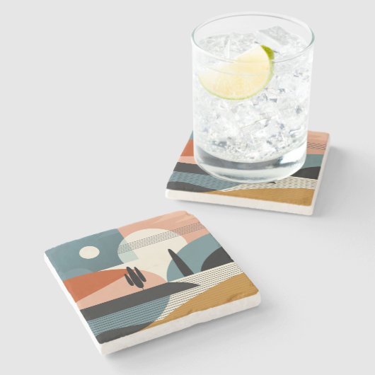 Desert Mirage Stenen Onderzetter (Zijkant)