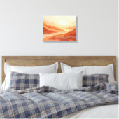 Desert Mirage – Warm Earth Fluid 16"x12" Abstract  Canvas Afdruk (Insitu (Slaapkamer))