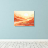 Desert Mirage – Warm Earth Fluid 16"x12" Abstract  Canvas Afdruk (Insitu (Houten vloer))
