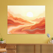Desert Mirage – Warm Earth Fluid 40"x32" Abstract  Canvas Afdruk (Insitu (Woonkamer))