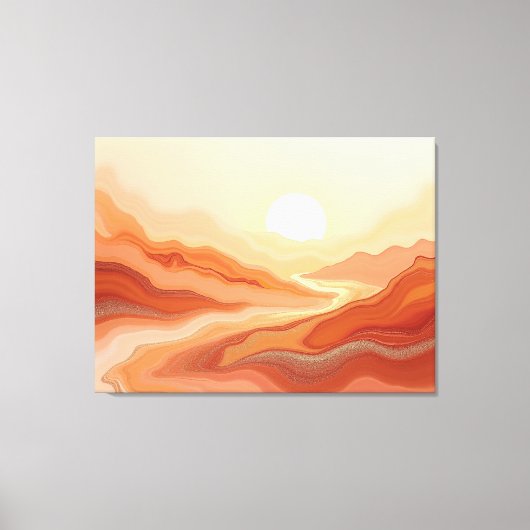 Desert Mirage – Warm Earth Fluid 40"x32" Abstract  Canvas Afdruk (Voorkant)