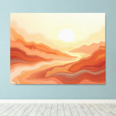 Desert Mirage – Warm Earth Fluid 40"x32" Abstract  Canvas Afdruk (Insitu (Houten vloer))