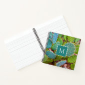 Desert Monogram Prickly Pear Cactus Blauwgroen Gro Notitieboek (Binnen)