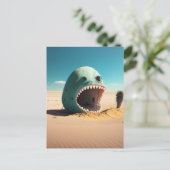 Desert monster house feestdagenkaart (Staand voorkant)