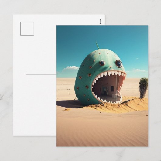 Desert monster house feestdagenkaart (Voorkant / Achterkant)