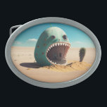 Desert monster house gesp<br><div class="desc">A desert monster house in the shape of a house, in the style of surreal seascapes, photorealistic renderings, light aquamarine and beige, playful character designs</div>