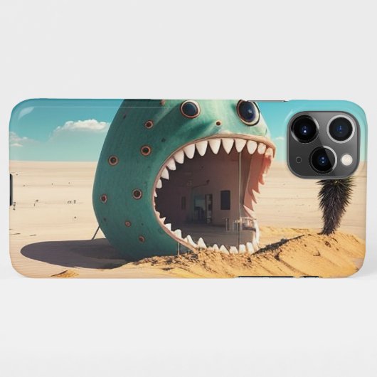 Desert monster house iPhone hoesje (Achterkant horizontaal)