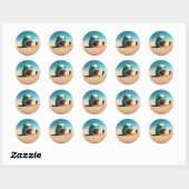 Desert monster house ronde sticker (Vel)