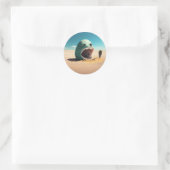 Desert monster house ronde sticker (Tas)