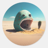 Desert monster house ronde sticker (Voorkant)