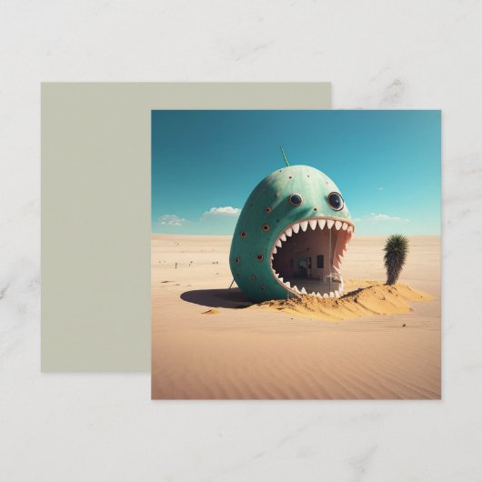 Desert monster house save the date (Voorkant / Achterkant)