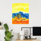 Desert Moonrise Poster (Thuiskantoor)