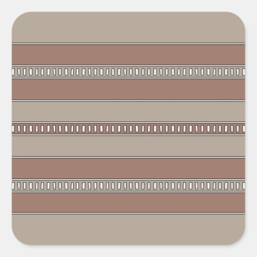 Desert Mosaic Stripes Vierkante Sticker (Voorkant)