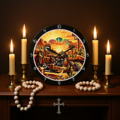 Desert Motorcycle Sunset Grote Klok