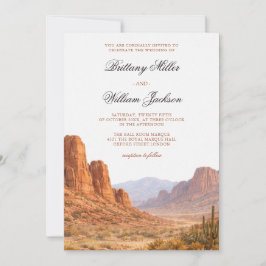 Desert Mountain Landscape Southwestern Wedding Kaart