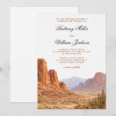Desert Mountain Landscape Southwestern Wedding Kaart (Voorkant / Achterkant)