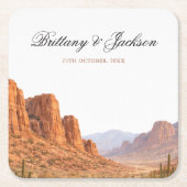 Desert Mountain Landscape Southwestern Wedding Kartonnen Onderzetters (Voorkant)