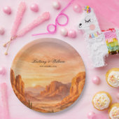 Desert Mountain Landscape Wedding  Papieren Bordje (Feest)