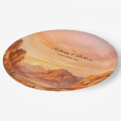 Desert Mountain Landscape Wedding  Papieren Bordje (Gekanteld)