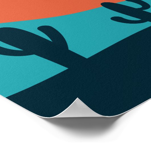 Desert Mountain Landscape with Cactus Poster (Hoek)