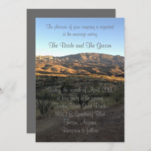 Desert Mountain Landschap bruiloft uitnodiging (Voorkant / Achterkant)