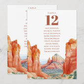 Desert Mountain Table Number Seating Chart Kaart (Voorkant / Achterkant)