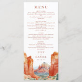 Desert Mountain Watercolor Destination Wedding Menu (Voorkant)