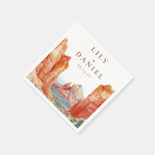 Desert Mountain Watercolor Destination Wedding Servet (Hoek)