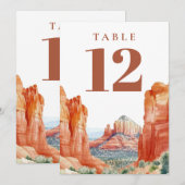 Desert Mountain Watercolor Table Number Kaart (Voorkant / Achterkant)
