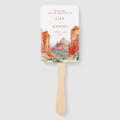 Desert Mountain Watercolor Wedding Program Handwaaier (Voorkant)