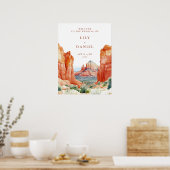 Desert Mountain Watercolor Wedding Welcome Sign Poster (Keuken)