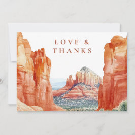 Desert Mountain Wedding Photo Thank You Card Bedankkaart