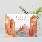 Desert Mountain Wedding Photo Thank You Card Bedankkaart (Staand voorkant)