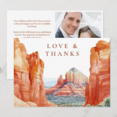 Desert Mountain Wedding Photo Thank You Card Bedankkaart (Voorkant / Achterkant)