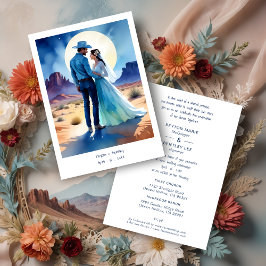 Desert Mountains Colorful landscape Wedding Cowboy Kaart
