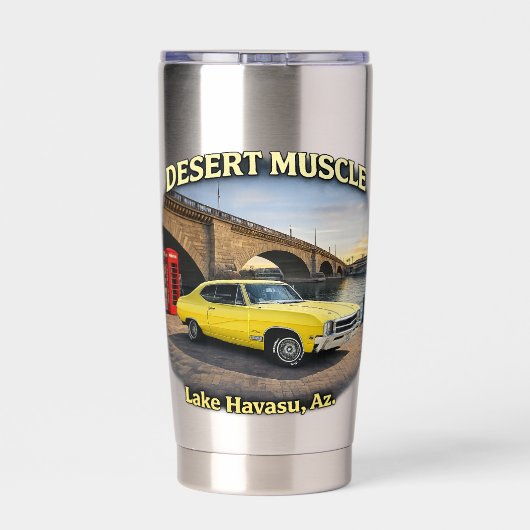 Desert Muscle Retro Car Design Geïsoleerde Drinkbeker (Achterkant)