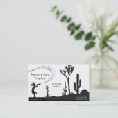 Desert Muzieknoten Kokopelli Logo Visitekaartje (Staand voorkant)