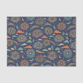Desert Night Fireworks Celebration Pattern Tissuepapier (Voorkant)