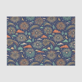 Desert Night Fireworks Celebration Pattern Tissuepapier