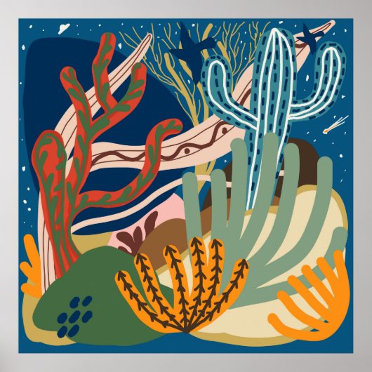 Desert Nights Poster Origineel kunstwerk (Voorkant)