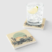 Desert Nocturne Voyage Stenen Onderzetter (Zijkant)