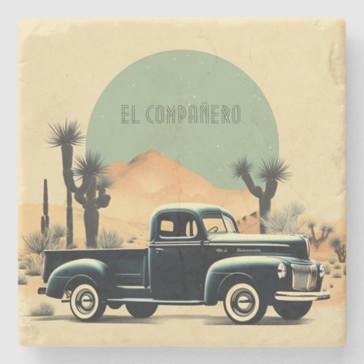 Desert Nocturne Voyage Stenen Onderzetter (Voorkant)