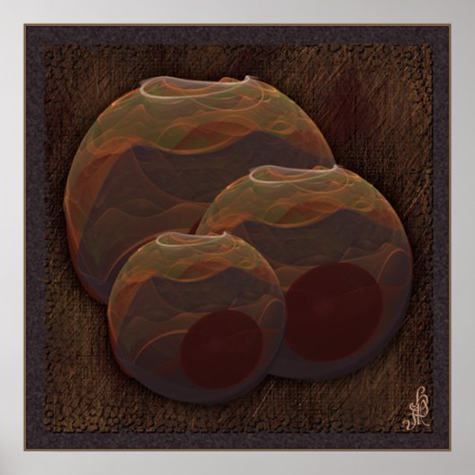 Desert Oasis Fractal Pottery Abstracte Art Poster (Voorkant)