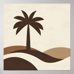 Desert Oasis Palm Tree Minimalistische Kunstdruk Poster