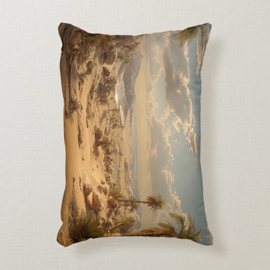 Desert Oasis Palm Trees Pillow Dekokissen Accent Kussen (Voorkant(Verticaal))