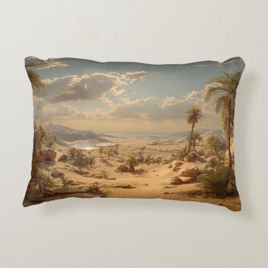 Desert Oasis Palm Trees Pillow Dekokissen Accent Kussen (Achterkant)