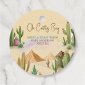 Desert Oh Cactus Boy Boho Arch Baby shower Bedankjes Labels (Achterkant)