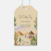 Desert Oh Cactus Boy Boho Arch Baby shower Cadeaulabel (Voorkant)