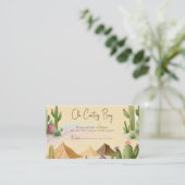 Desert Oh Cactus Boy Boho Arch Baby shower Informatiekaartje (Staand voorkant)