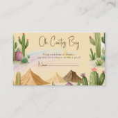 Desert Oh Cactus Boy Boho Arch Baby shower Informatiekaartje (Voorkant)